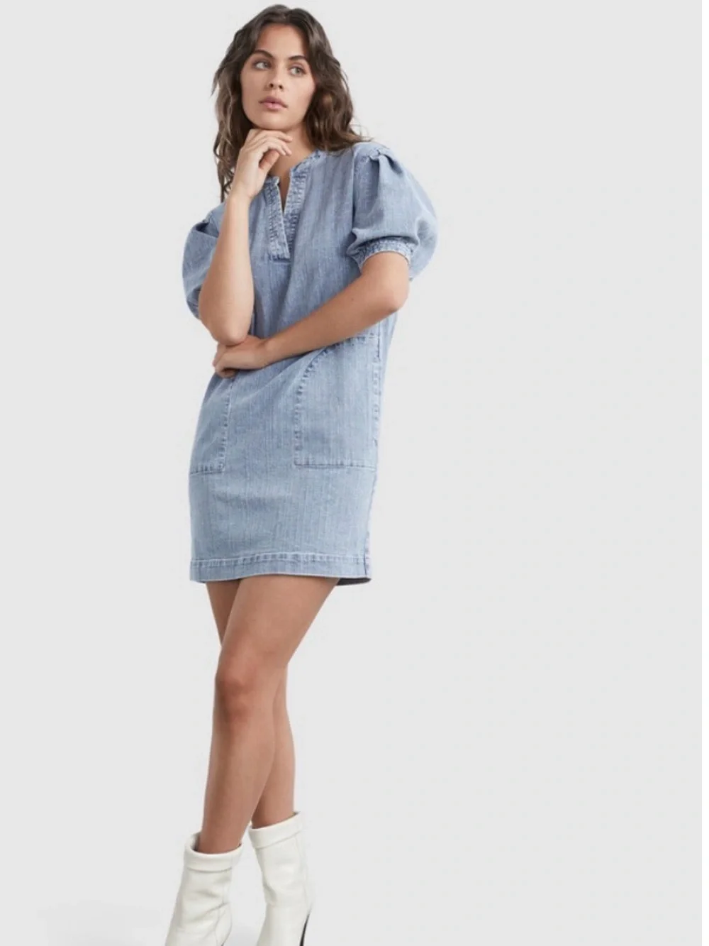 french connection denim dress Yami Raw Wash Denim Zip Through Dress Raw Indigo